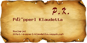 Pöpperl Klaudetta névjegykártya